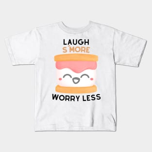 Laugh S'More Worry Less - Laughing Marshmallow Face Kids T-Shirt